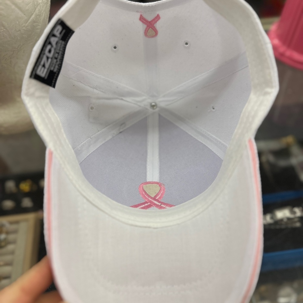 White, Pink Ribbon Cap " I Will Survive" by EZCAP - Picture 5 of 5